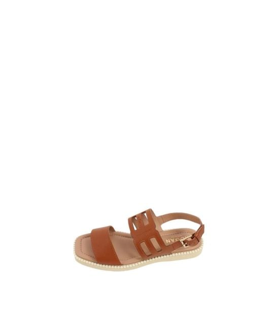 Hogan Brown Flat Sandals