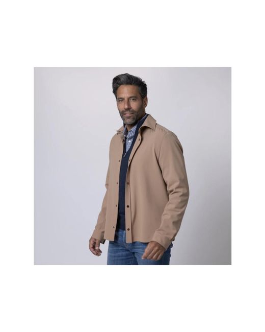 Herno Jassen ,Bruin ,Waterafstotende Shirt Jacket, Klassieke Stijl in het Blue voor heren