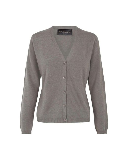 Cortana Gray Viento, graue kaschmir-strickjacke