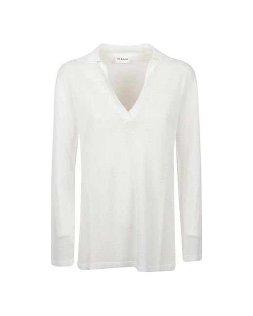 P.A.R.O.S.H. White V-Neck Knitwear