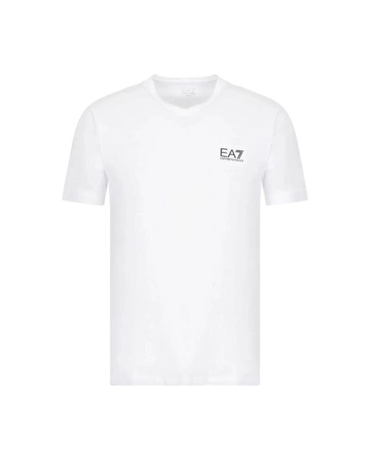 EA7 Minimalistisches t-shirt mit kurzen ärmeln in White für Herren