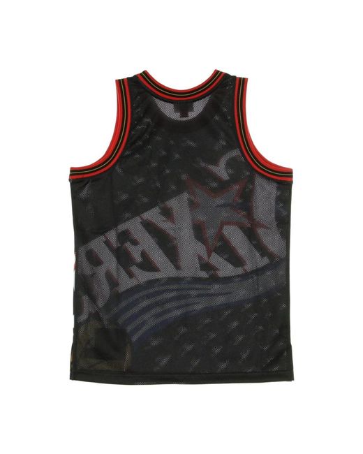 Mitchell & Ness Fitness ,Veelkleurig ,Nba Big Face Basketball Tank Top in het Red voor heren