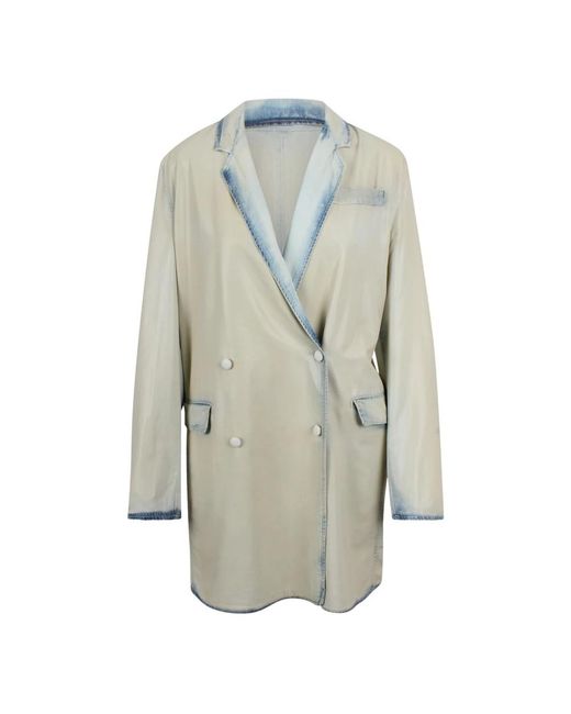 DIESEL Blue Double-Breasted Coats
