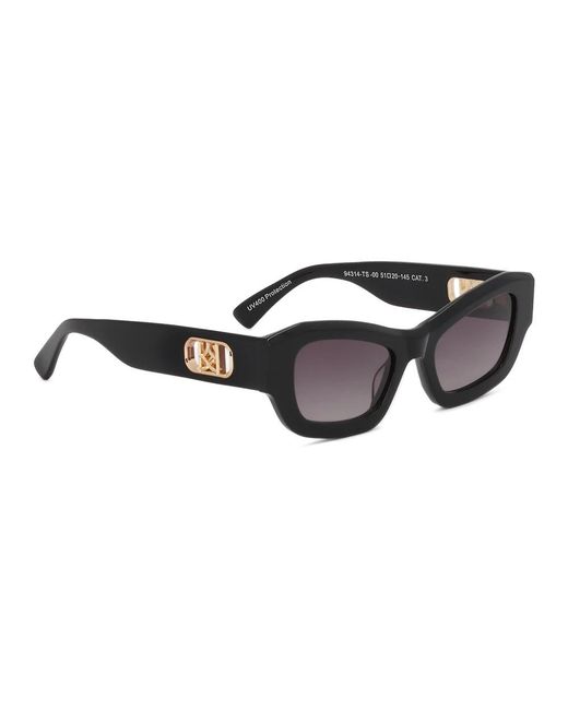 Kazar Accessoires ,Zwart ,Zwarte Bril Met Gouden Monogrammen in het Brown