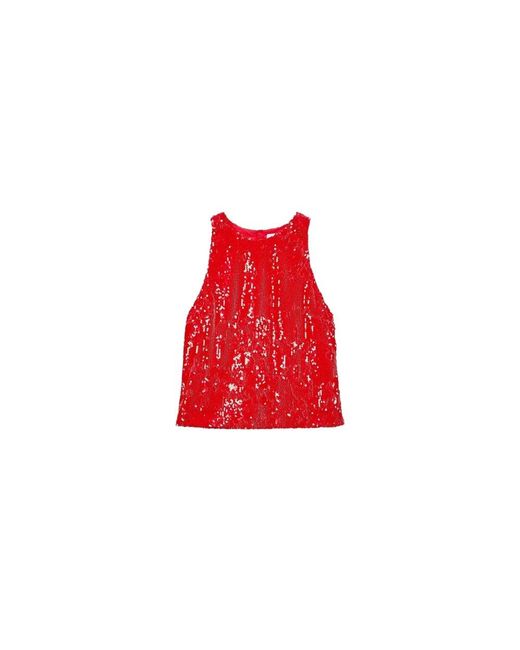 MSGM Tops ,Rood ,Polyester Sleeveless Tops in het Red