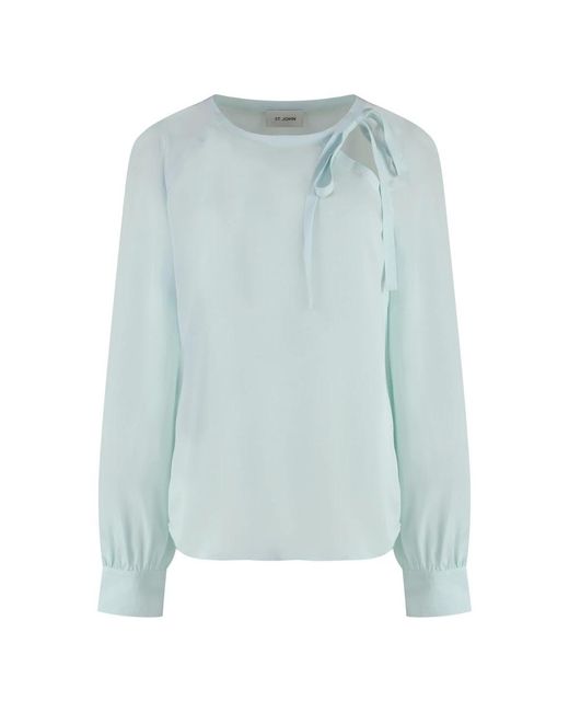 St. John Zijden Blouse in het Blue