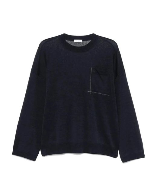 Brunello Cucinelli Round-Neck Knitwear in het Blue