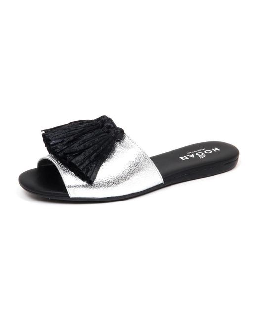 Hogan Schoenen ,Grijs ,Leer Sandal Valencia in het Black