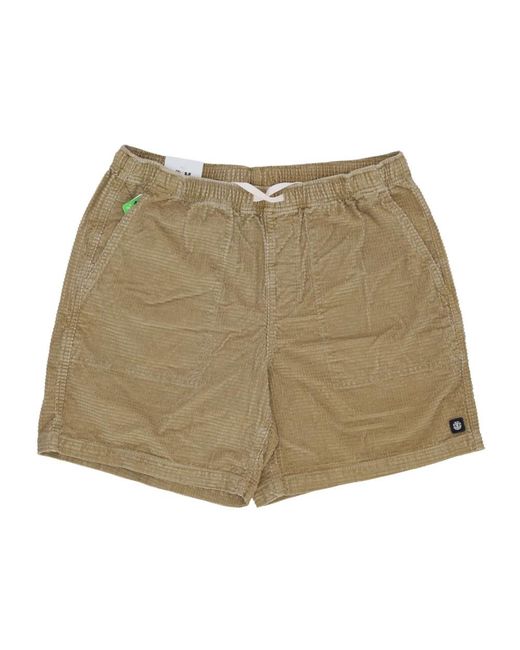 Element Khaki Cord Walkshort Shorts in het Natural voor heren
