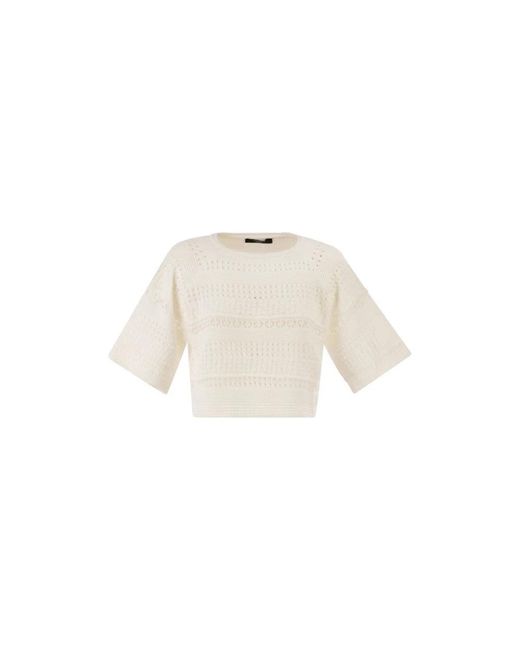 Weekend by Maxmara White Round-Neck Knitwear