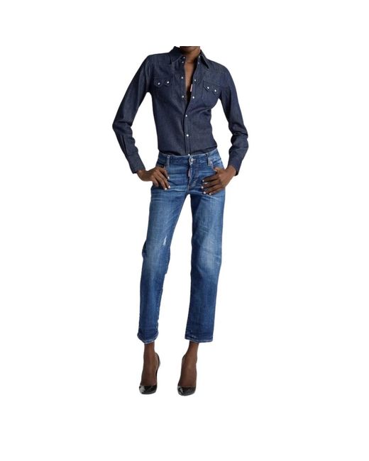 Cropped Jeans DSquared² en coloris Blue
