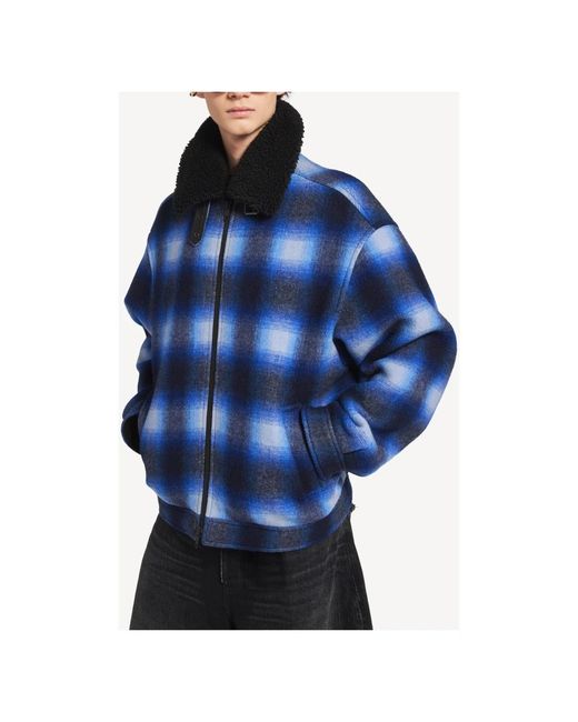 Balenciaga Blue Bomber Jackets for men