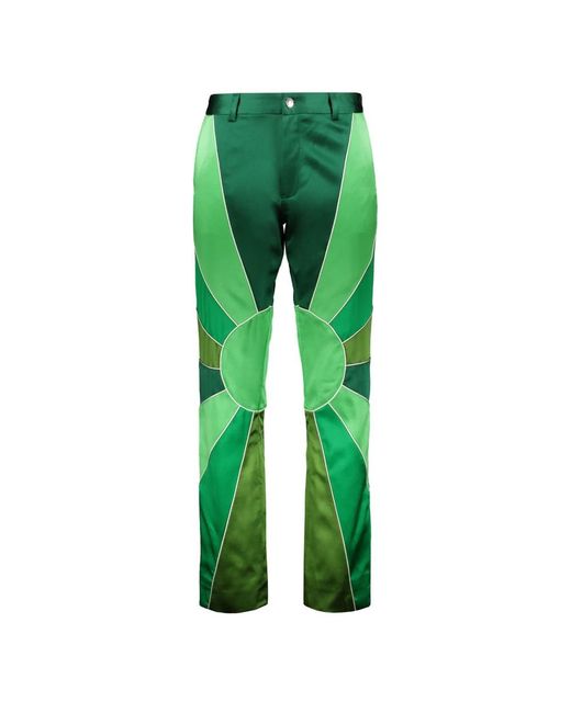 NAHMIAS Green Straight Trousers for men