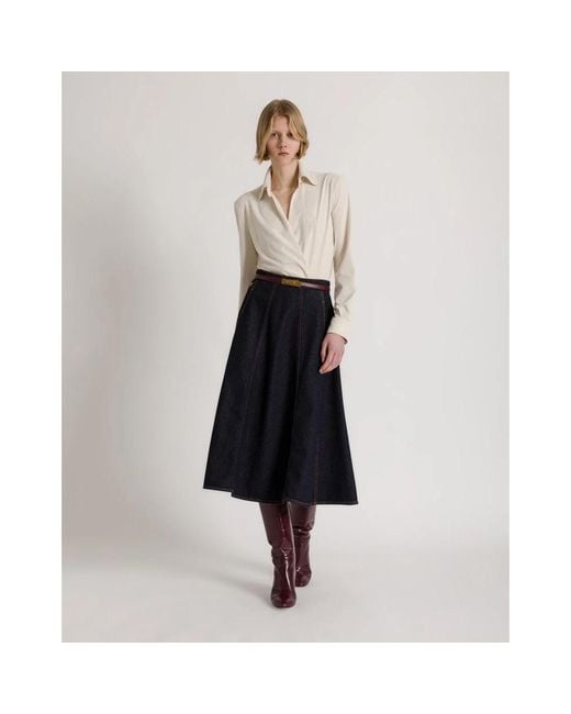 Alberta Ferretti Blue Denim Skirts