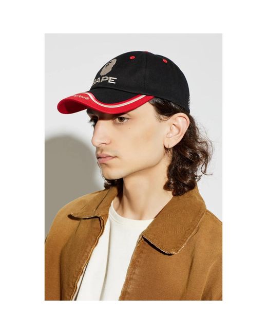 A Bathing Ape Accessoires ,Zwart ,Katoen Baseball Cap in het Black voor heren