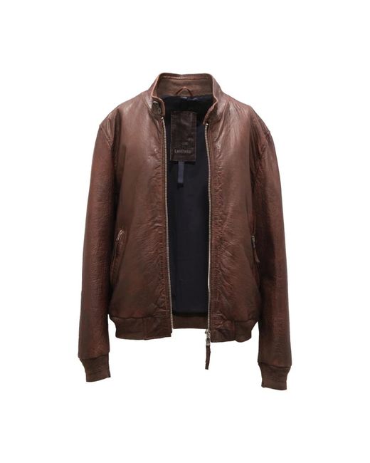 The Jack Leathers Stone Washed Braune Jacke Mit Reißverschluss in Brown für Herren