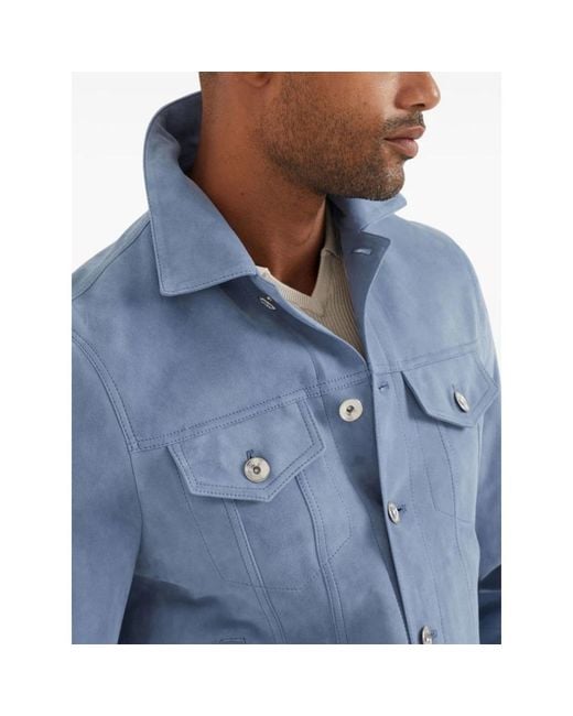 Brunello Cucinelli Blue Denim Jacket for men