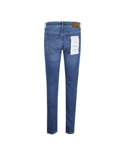 Incotex Stretch-Denim-Hose Mit Wildleder-Patch in Blue für Herren