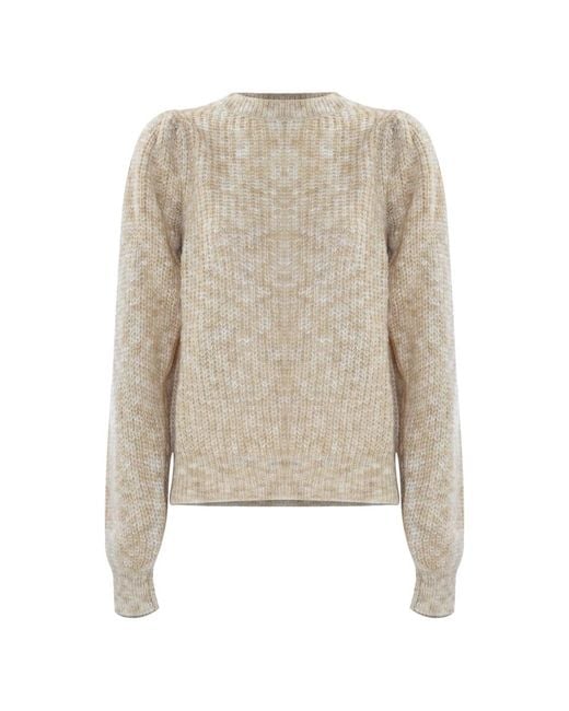 Kocca Truien & Vesten ,Traditional Puffed Shoulder Sweater in het Natural