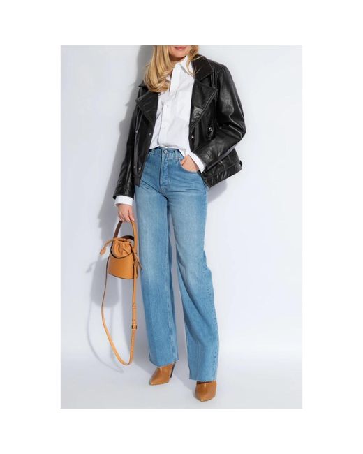 Anine Bing Hugh Wide Leg Jeans in het Blue