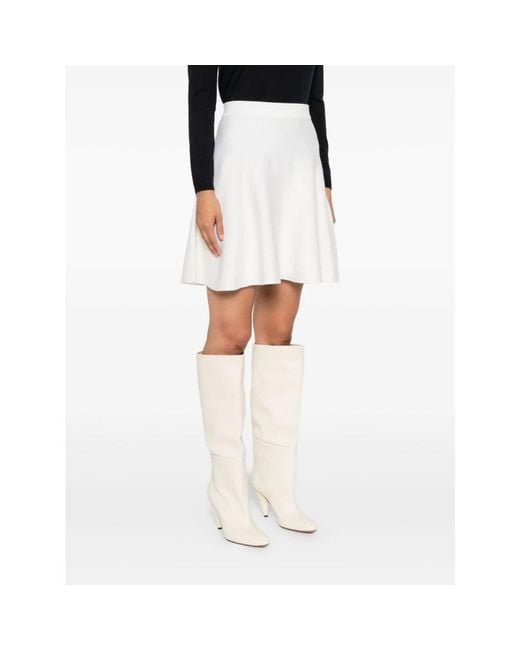 Max Mara Witte Wol A-Lijn Rok in het White