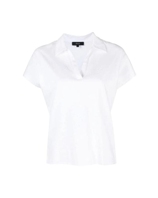 Camisa de tenis para mujer Fay de color White