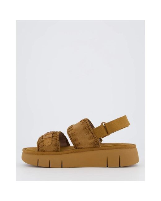 Mou Brown Flat Sandals