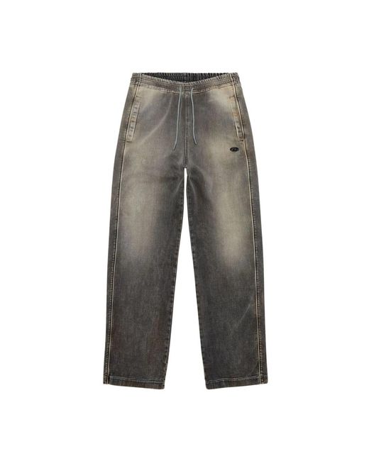 DIESEL Gray Wide Jeans for men