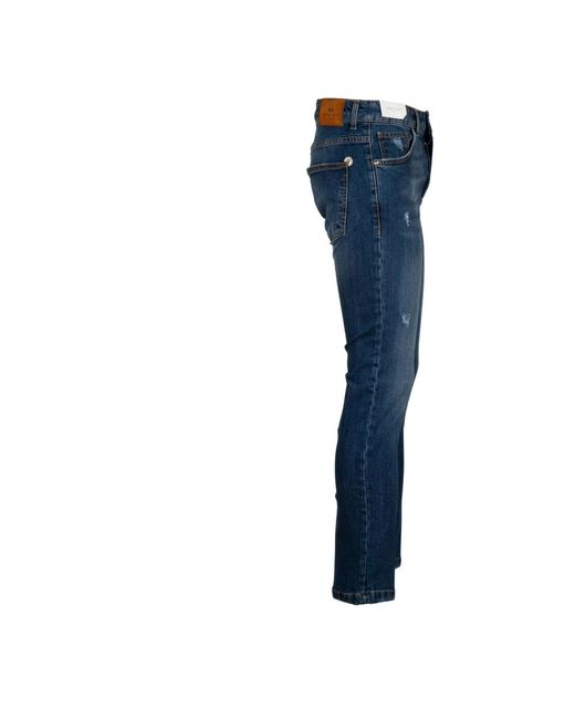 Entre Amis Dunkle denim kurze jeans mit abrieb in Blue für Herren