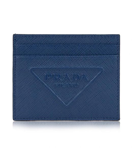 Prada Leder kartenetui in Blue für Herren