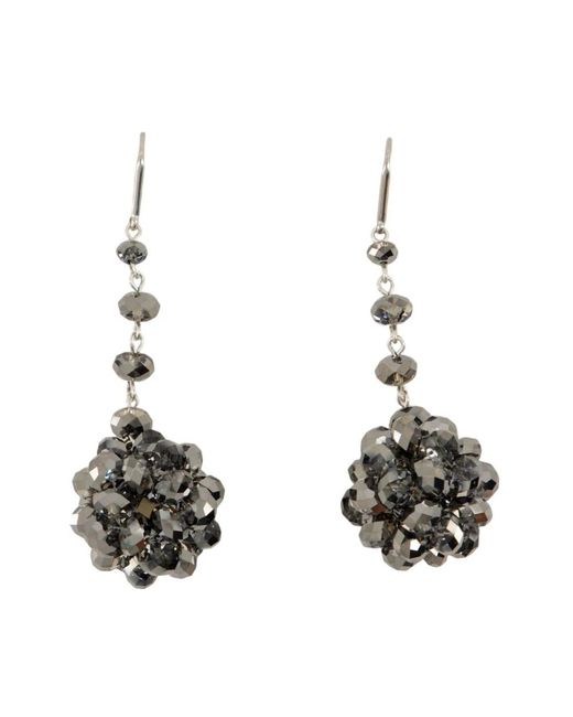 Isabel Marant Zwarte Metalen Hanger Oorbellen Set in het White