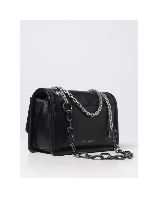 Karl Lagerfeld Black Schultertasche Mit Verstellbarem Riemen