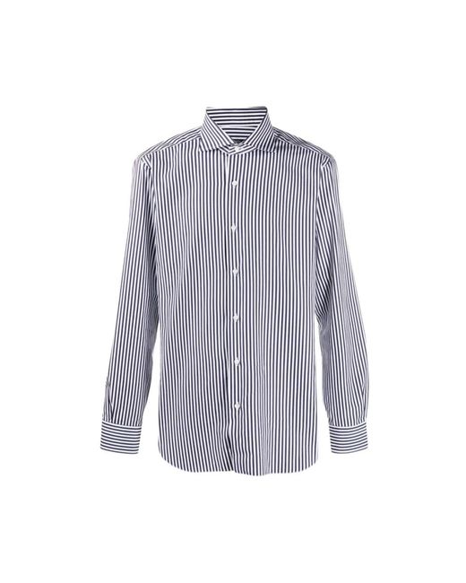 Barba Napoli Gestreepte Blouse in het Blue voor heren