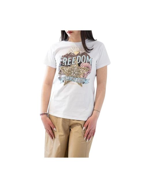 Camiseta vintage con estampado de pedrería Twin Set de color White