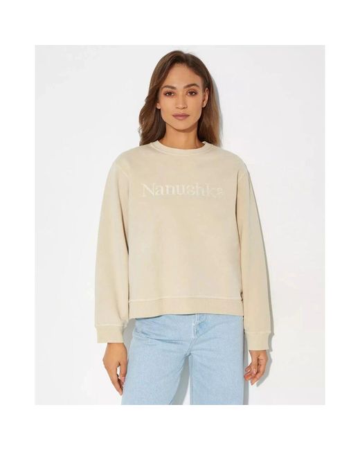 Nanushka Natural R baumwollpullover mit logo
