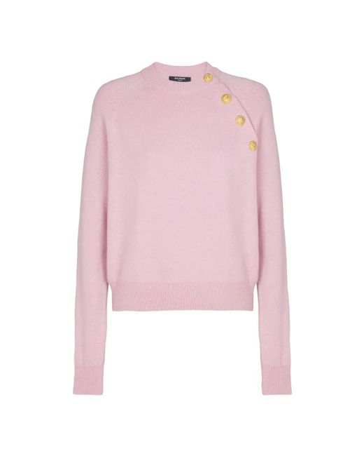 Balmain Pink Kurzer Pullover