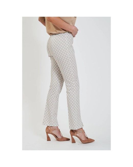Slim-Fit Trousers Via Masini 80 en coloris Gray