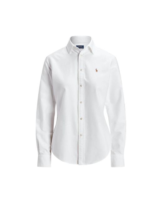 Camisa blanca de manga larga con botones Ralph Lauren de color White