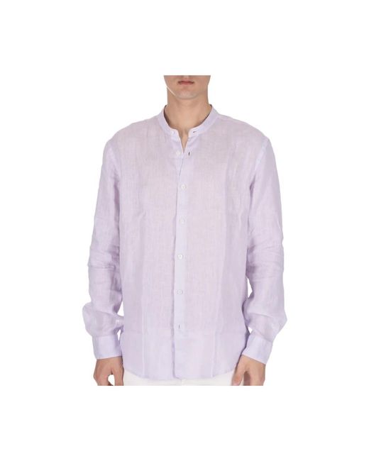 Altea Leinenhemd clark in Purple für Herren