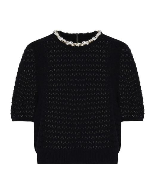 Beatrice B. Geperforeerd Katoenen T-Shirt Met Ketting in het Black