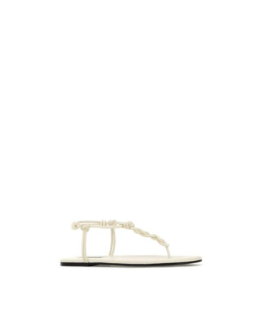 Jil Sander White Flat Sandals