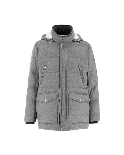 Winter Jackets Brunello Cucinelli de hombre de color Gray