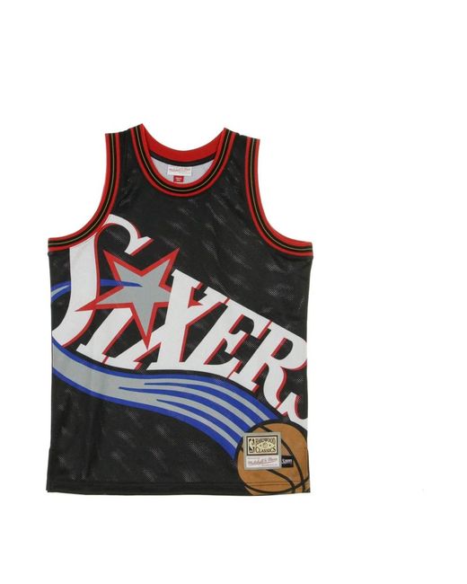 Mitchell & Ness Fitness ,Veelkleurig ,Nba Big Face Basketball Tank Top in het Red voor heren