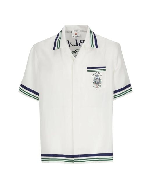 Casablanca White Short Sleeve Shirts for men