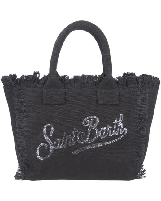 Mc2 Saint Barth Black Baumwoll-Schultertasche