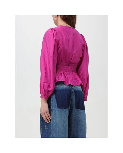 Sea V-Hals Blouse in het Pink