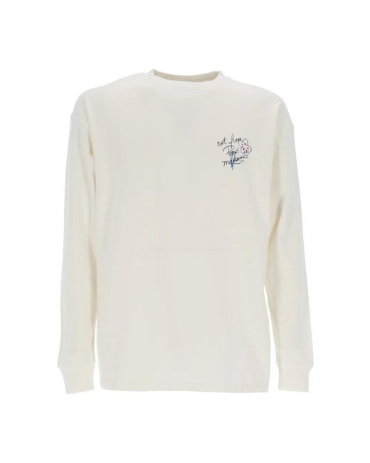 Drole de Monsieur White Long Sleeve T-Shirts for men