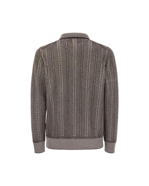 Brunello Cucinelli Gray Cashmere Knitwear for men