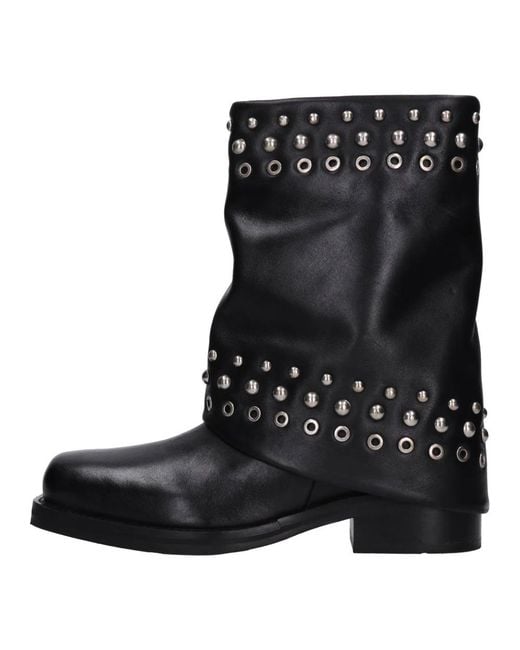 Emanuélle Vee Black Cowboy & Biker Boots