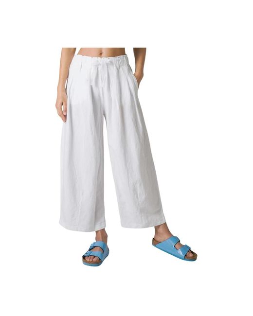 Pantalón de lino flameado ajuste cómodo Deha de color Blue